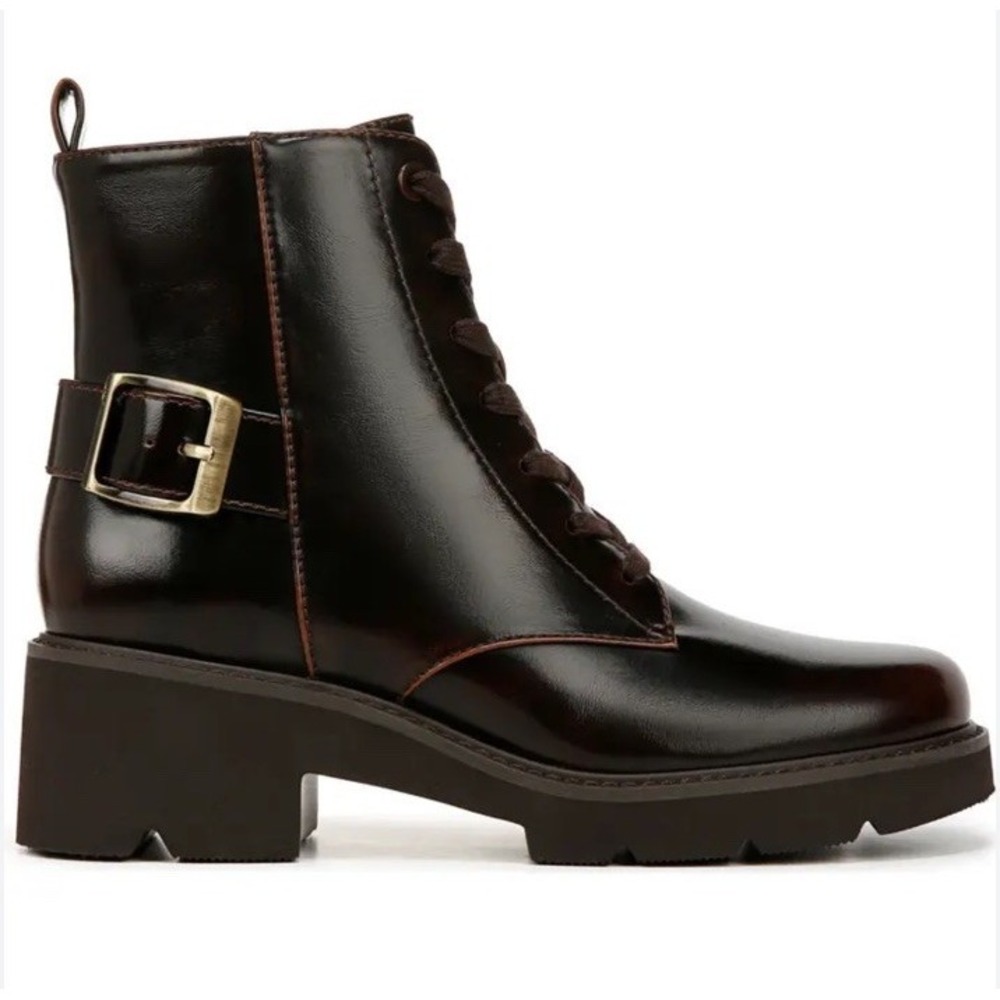 Naturalizer Womens CABARET ANKLE BOOTIE Lace Up Boots Dark Brown‎ Sz. 10 NEW